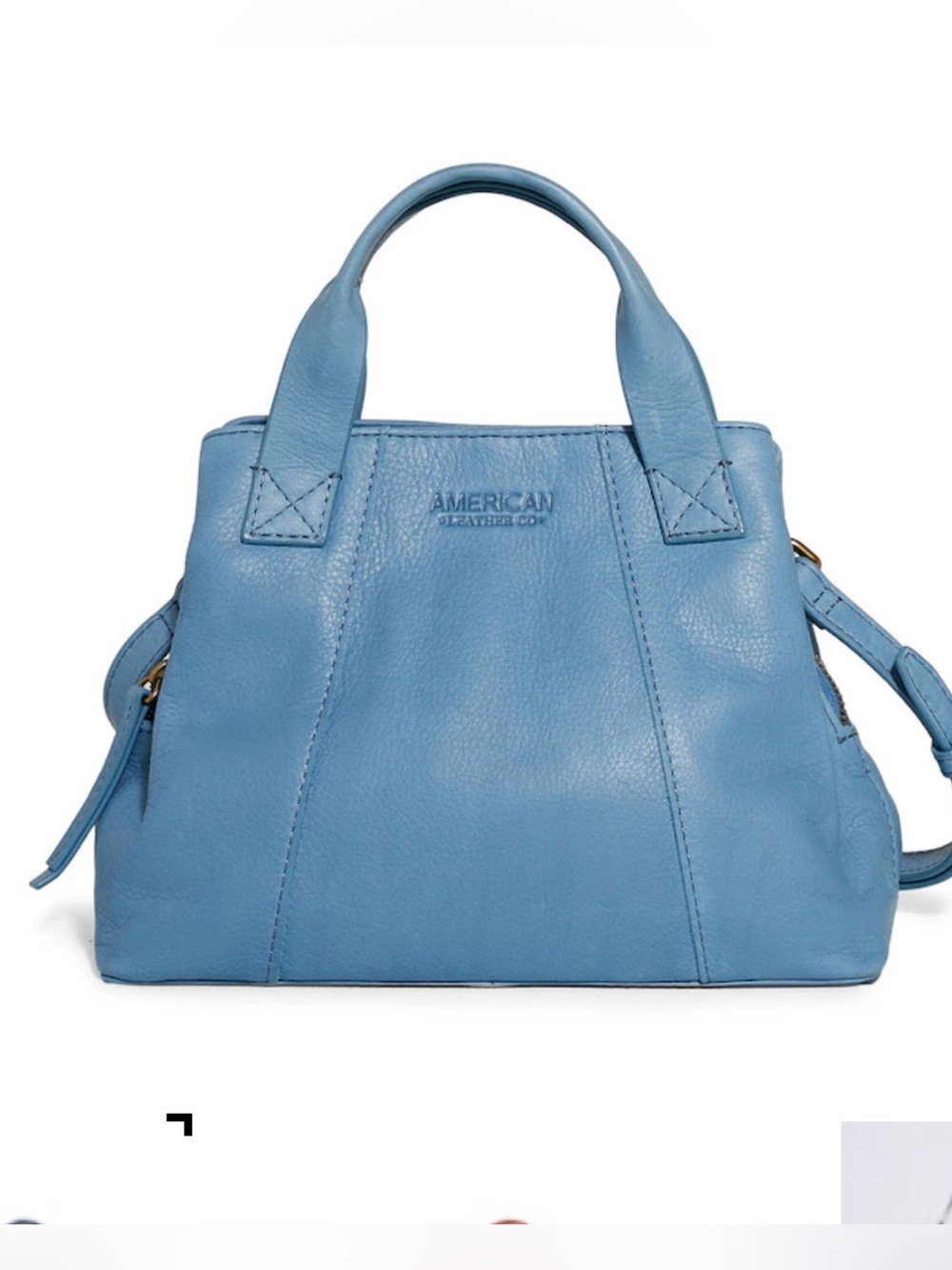 American Leather Co. Sky Blue Leather Satchel